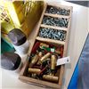 Image 2 : TRAY OF BRASS VALVES AND METAL NUTS AND BOLTS AND CRATE OF TOOLS AND HARDWARE