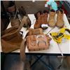 Image 1 : SIZE 13 KODIAK WORK BOOTS AND OTHER BOOTS SIZE 2 AND 38, 2 TOOL POUCHES AND MEASURING TAPE