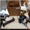 Image 1 : BOX OF CRAFTSMAN CORDLESS TOOLS, CHARGER AND DEWALT CORDLESS DRILL