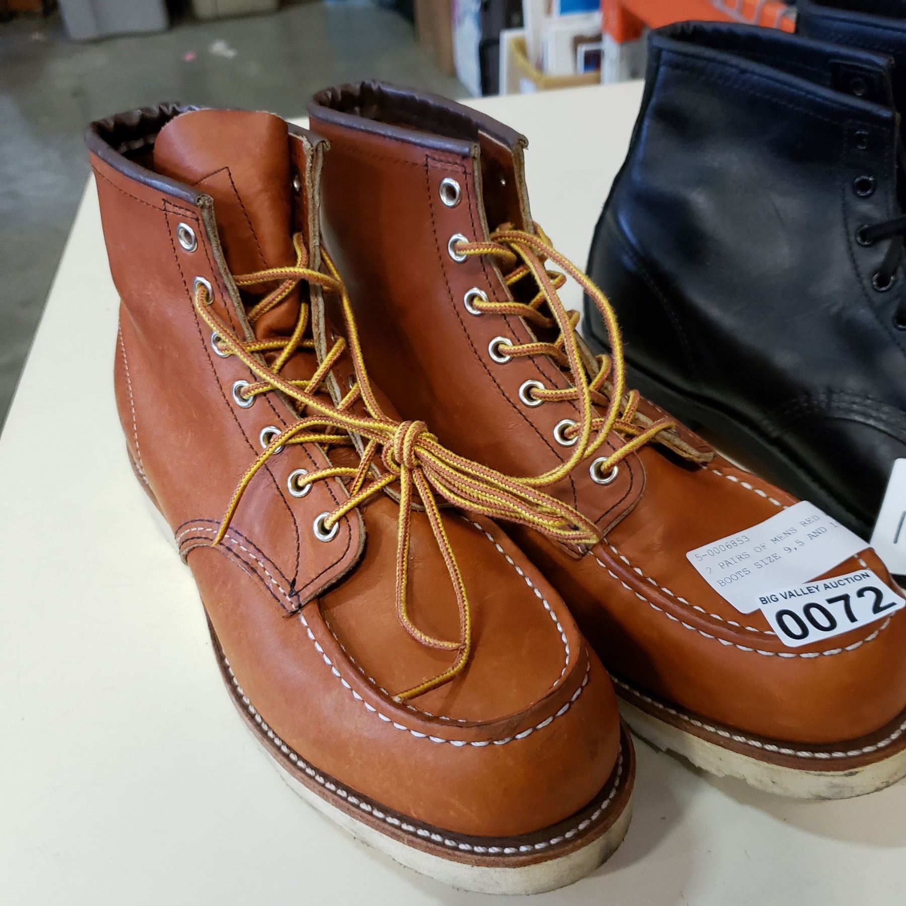 2 PAIRS OF MENS RED WINGS BOOTS SIZE 9 5 AND 10 Big Valley Auction 2-pairs-of-mens-red-wings-boots-size-9-5-and-10-big-valley-auction