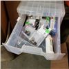 Image 4 : BASKET OF ART SUPPLIES, MODELING PASTE, TEXTURE GEL, BINDEX, GIANT CRAYONS
