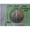 Image 2 : 2 WALKING LIBERTY SILVER 50 CENT COINS 1943 PHILADELPHIA MINT 1944S SAN FRANCISCO MINT .900 SILVER