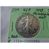 Image 2 : 2 WALKING LIBERTY SILVER 50 CENT COINS 1943 PHILADELPHIA MINT 1944S SAN FRANCISCO MINT .900 SILVER