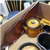 Image 2 : STUDIO POTTERY TEAPOTS, PITCHER, CANNISTERS, AND DECOR