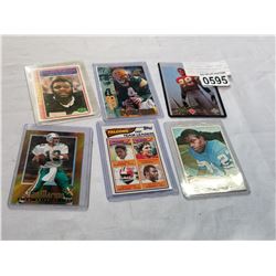 5 FOOTBALL CARDS SOME VINTAGE, TONY GONZALEZ, BRETT FARVE, LEVI JOHNSON, ART SHELL, FALCONS