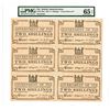 Image 1 : Government of Fiji. 1942. Uncut Sheet of 6 Remainder Notes.