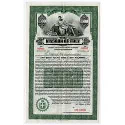 Kingdom of Italy, 1925 Specimen Bond
