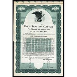 Union Traction Co., 1920 Specimen Bond