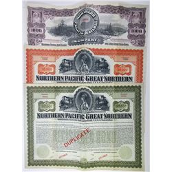 Northern Pacific and Northern Pacific-Great Northern Joint Group of Specimen Bonds, 1896 & 1901.