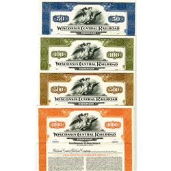 Wisconsin Central Railroad Co., 1954, Specimen Bond Quartet.