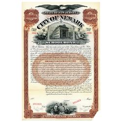 City of Newark , 1899 Specimen Bond