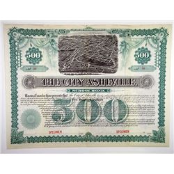 City of Asheville, 1891 Specimen Bond