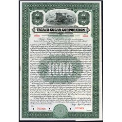 Tacajo Sugar Corp., 1916 Specimen Bond