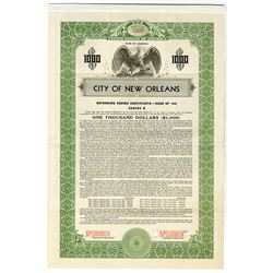 City of New Orleans, 1939 Specimen Bond.