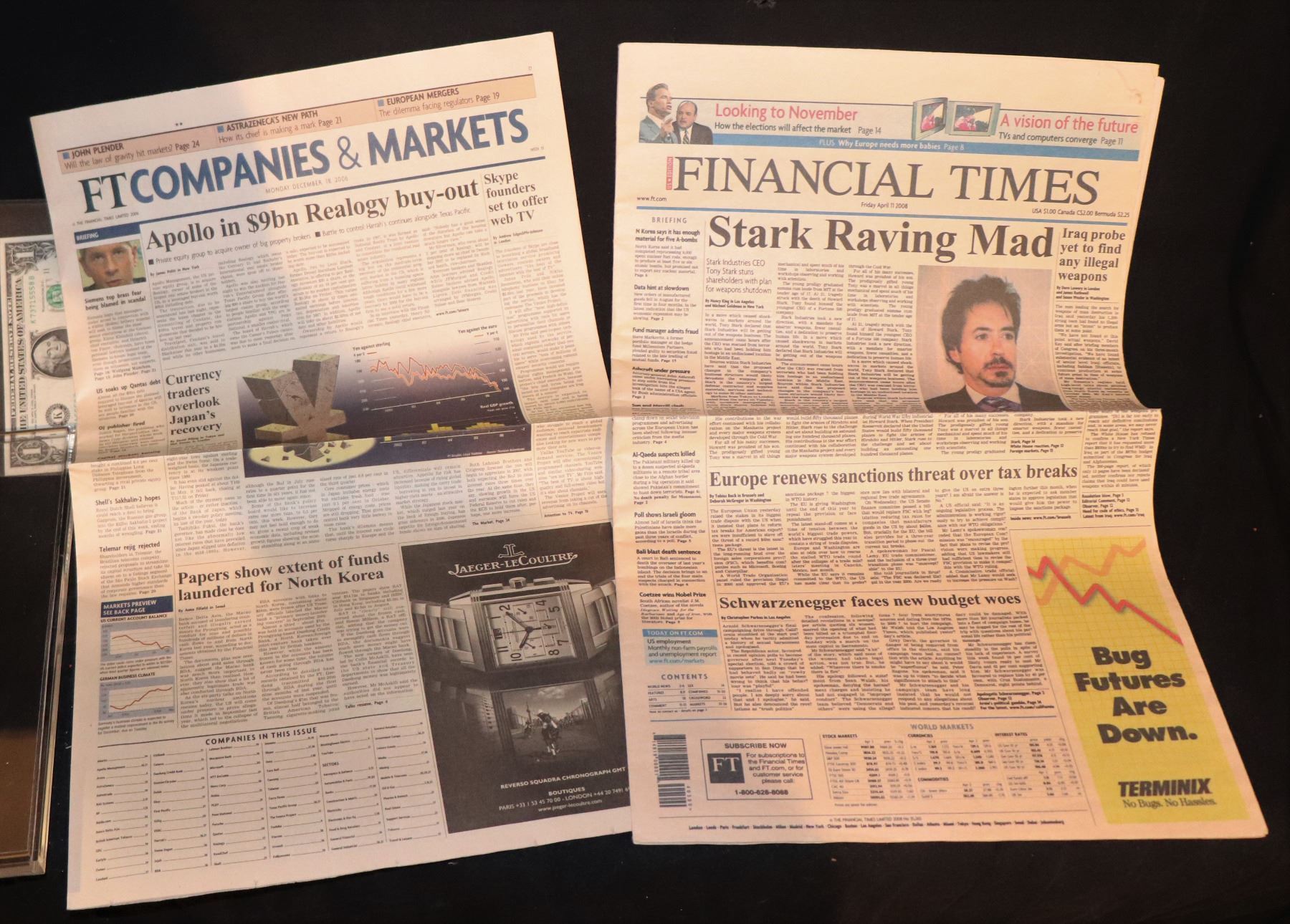 Iron Man Stark Raving Mad Screen Used Hero Newspaper Iron Man Stark Raving Mad Screen Used Hero Newspaper