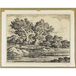 BIRGER SANDZEN LITHOGRAPH, BENNINGTON LAKE BIRGER SANDZEN (American 1871-1954)