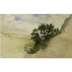JOHN HENRY HILL, ORIGINAL ILLUSTRATION, HILLSIDE JOHN HENRY HILL (American 1839-1922)