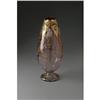 Image 2 : AN ART GLASS ENAMELED VASE AN ART GLASS CENTERPIECE