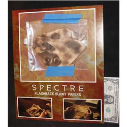 BOND JAMES 007 SPECTRE SCREEN USED BURNT DOCUMENTS ON DISPLAY