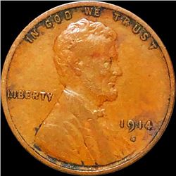 1914-S Lincoln Wheat Penny ABOUT UNCIRCULATED