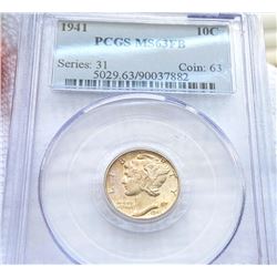 1941 Mercury Silver Dime PCGS - MS 63 FB
