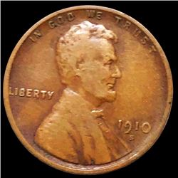1910-S Lincoln Wheat Penny LIGHTLY CIRCULATED