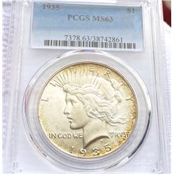 1935 Silver Peace Dollar PCGS - MS63