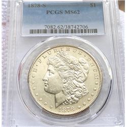 1878-S Morgan Silver Dollar PCGS - MS62