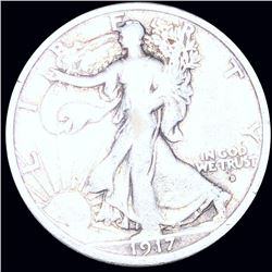1917-D Walking Half Dollar NICELY CIRCULATED