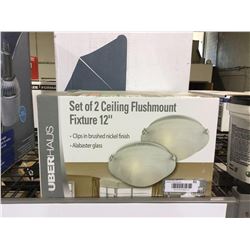 UberHaus Set of 2 12" Ceiling Flushmount Fixtures