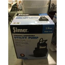 Simer Portable Utility Pump 1/6 HP Model: 11652