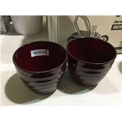 Dark Red Pot Lot of 2