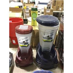 Smart Snacker Pet Feeder Red and Blue Lot of 2