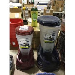 Smart Snacker Pet Feeder Red and Blue Lot of 2