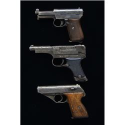 3 SEMI AUTO PISTOLS.