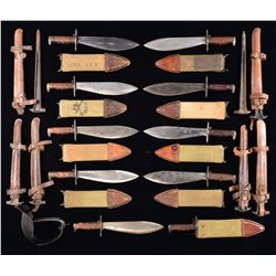 LOT OF WWI ERA KNIVES & CAVALRY TOOLS.