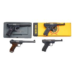4 RUGER 22 LR SEMI AUTO PISTOLS.