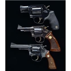 3 DOUBLE ACTION REVOLVERS.