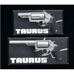 2 TAURUS M4510 JUDGE REVOLVERS.