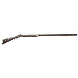 UNMARKED HALF STOCK PERCUSSION RIFLE.