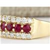 Image 2 : 1.60 CTW Natural Ruby And Diamond Ring In 18K Yellow Gold