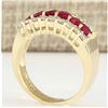Image 3 : 1.60 CTW Natural Ruby And Diamond Ring In 18K Yellow Gold
