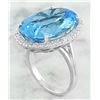 Image 3 : 20.50 CTW Topaz 14K White Gold Diamond Ring