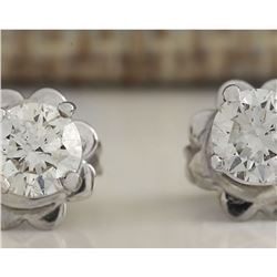 0.55 CTW Natural Diamond Earrings 14K Solid White Gold