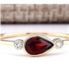 Image 1 : 0.56 CTW Natural Rhodolite Garnet Ring In 14k Yellow Gold