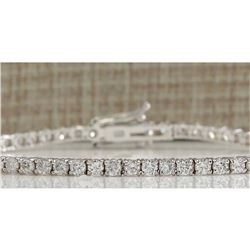 3.85 CTW Natural Diamond Bracelet In 18K Solid White Gold