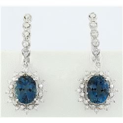 7.50 CTW Topaz 14K White Gold Diamond Earrings