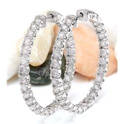 3.50 CTW Natural Diamond 14K Solid White Gold Earrings