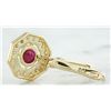 Image 4 : 1.60 CTW Ruby 14K Yellow Gold Diamond Errings