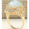 Image 3 : 7.75 CTW Natural Opal And Diamond Ring In 14k Yellow Gold